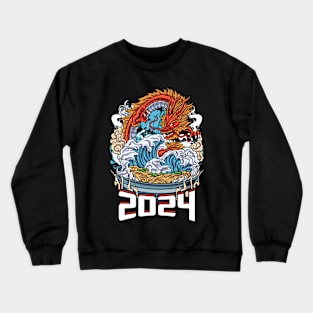 Chinese New Year of the Dragon 2024 Ramen and Wave Crewneck Sweatshirt